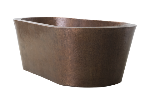 Copper Hammered Oval Bath