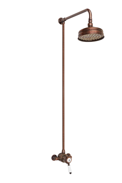 Traditional Exposed Shower System - Porcelain Lever