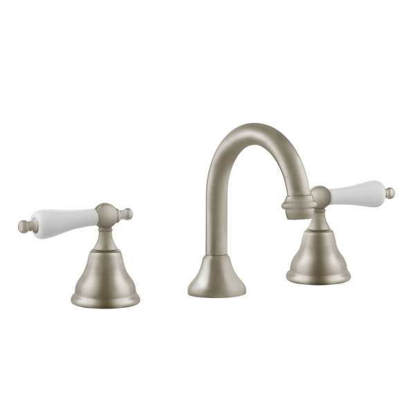 Art Deco Bathroom Taps - Low Level Spout - Cross Handles