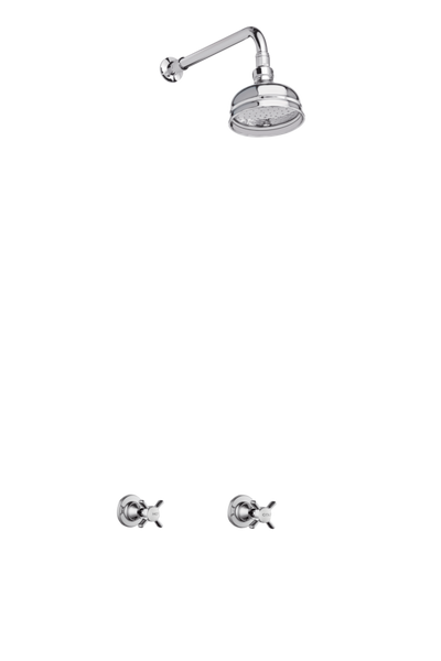 Heritage Bathroom Wall Tap Shower System - Cross Handles