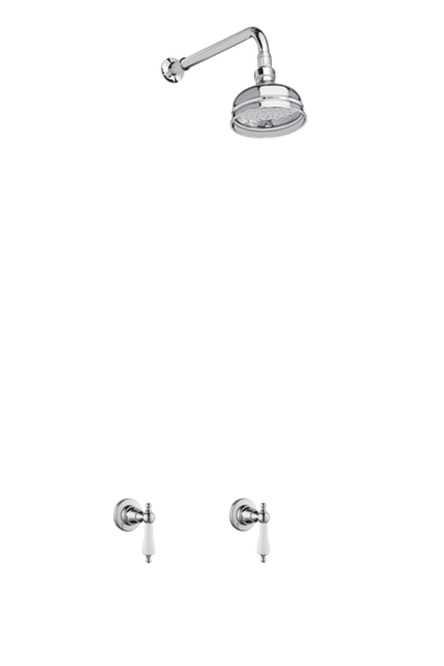 Heritage Bathroom Wall Tap Shower System - Cross Handles