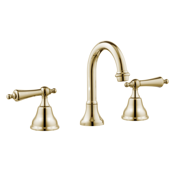Art Deco Bathroom Taps - Low Level Spout - Cross Handles