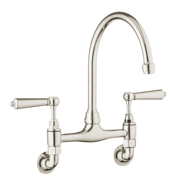 Traditional Kitchen Mixer Wall Mounted - Metal Levers