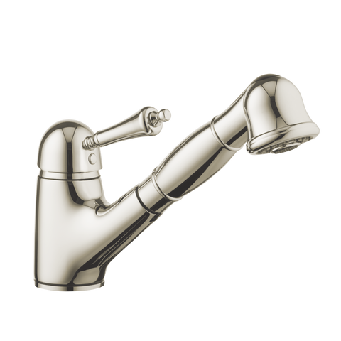 Sink Mixer with Extendable Vegie Sprayer - Metal Lever