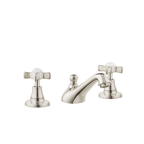 Art Deco Bathroom Taps - Low Level Spout - Cross Handles