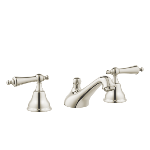 Art Deco Bathroom Taps - Low Level Spout - Cross Handles