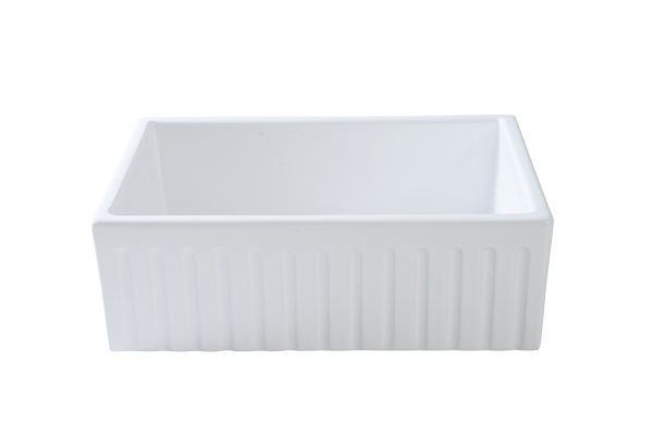 Fluted Apron Sink - 733 x 500 x 250mm & CHROME WASTE PLUG