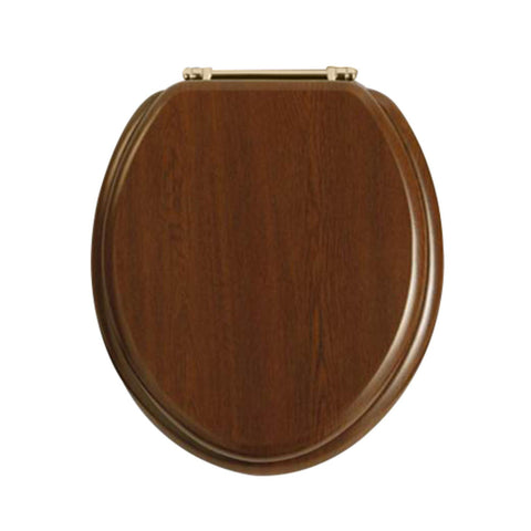 HB - Toilet Seat Dark Timber / Gold