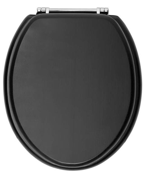 HB - Toilet Seat Black / Chrome – castironbaths-co-nz