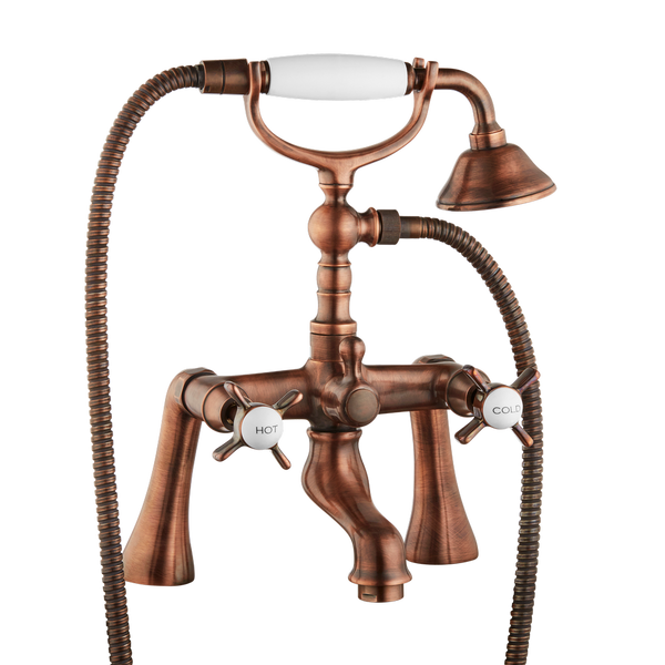 Traditional Bath Shower Mixer - Deck Mounted Metal Levers