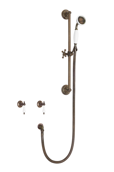 Antique Shower System - Metal Levers