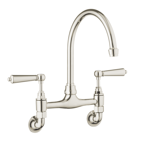 Traditional Kitchen Mixer Wall Mounted - Metal Levers