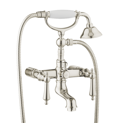 Traditional Bath Shower Mixer - Wall Mounted Metal Levers